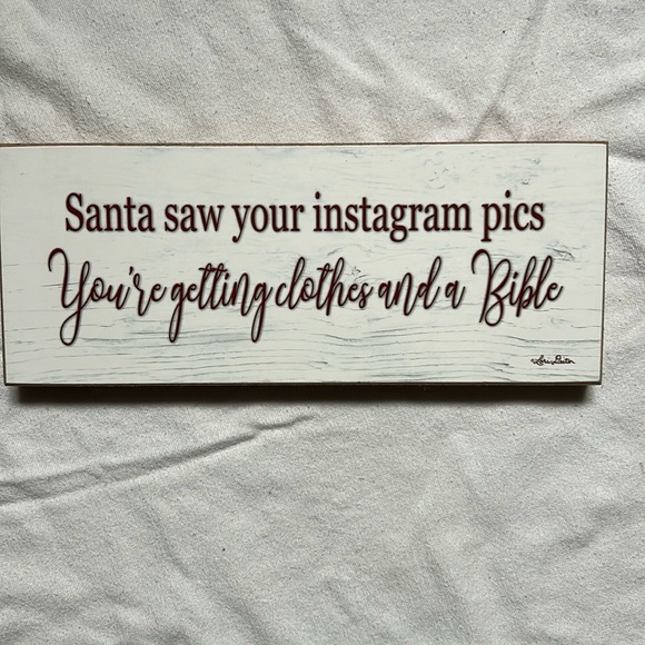 Free WITH $15 Purchase- Farmhouse Block Saying Decor- Santa - Picture 1 of 2